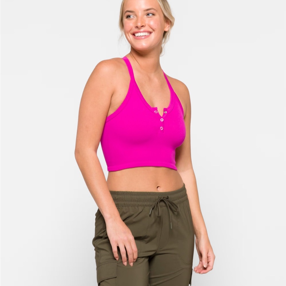 FP Movement by Free People Henley Free Throw Racerback Crop Top. NWOT